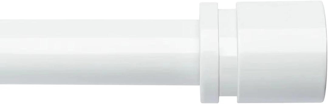 Byondeth Curtain Rods for Windows 16 to 48 or 60 Inches Max Adjustable Length 1 Inch Diameter Window Curtain Rod with Aluminium End Cap, White