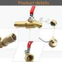 Upgrade Water Heater Drain/Flush Ball valve kit, Full-Port Valves 3/4"MIP x 3/4" Male GHT Connection to Hot Water Heater Tank, 2 inch Shank, 180 degree Handle with Chain, Cap and Thread Tape