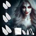 CPSYUB Vampire Teeth for Women - 3 Pairs 3 Sizes Vampire Fangs Halloween for Men Kids Boys Girls Adults - Fake Werewolf Teeth for Party Cosplay Vampire Accessories Gift