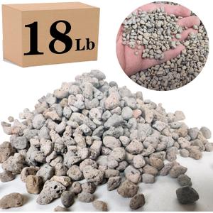 Voulosimi Garden Pumice Rock Horticultural Cactus Bonsai Succulent Soil Additive for Plants, Landscaping, Vase Fillers (1/4 inch, 18 LB) (EXP 08/22/29)