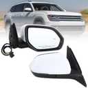 Right Passenger Side Door Mirror Compatible With 2018 2019 2020 2021 2022 2023 2024 2025 2026 VW Atlas With Manual Folding Heated Turn Signal Blind Spot White Replace#3CN857508AG9B9-PFM(6+2Pins)