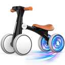 PTINTYE Baby Balance Bike for 1-3 Years (10-36 Months) with Colorful Lighting Wheels & Music, Soft Seat, 4 Silent No-Pedal Wheels – Ideal Toddler Gift for Birthday/First Bike