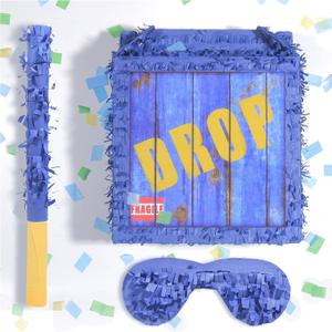 Drop Box Piatas Boombox, Hand Made Mexico Fiesta Piatas Boom Box for Birthday Parties, Carnival and Related Events, With Piatas Stick and Blindfold (DROP BOX)