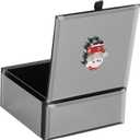 Jewelry Boxes for Women,Jewelry Organizer and Storage,Santa,Glass Mirrored Small Jewelry Box, 4.6"*2.6'',Ring,Earrings and Necklace Luxury Jewelry Box for Women or Girls,Black Gift Box