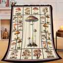 Mushroom Throw Blanket Mushroom Print Throw Blankets Gifts for Couch Sofa Bed Stuff Decor Soft Cozy Fleece Plush Warm Flannel Bedding for Lover Men Women Boys Girls 40"x50"