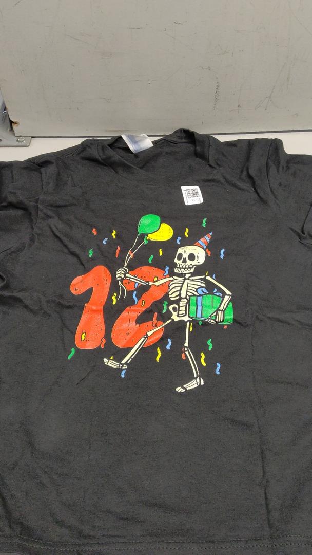 My 12th Birthday Skeleton Halloween 12 Year Old Funny Gift T-Shirt Size M