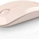 RAPIQUE Bluetooth Wireless Mouse - (BT5.1+USB) Slim Dual Mode Computer Mice with Quiet Click, Low Power, and 1600 DPI, Portable Cordless Mouse for MacBook, Laptop, iPad Pro/Air, Tablet (Pink)