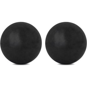 Heka Naturals Polished Shungite Black Crystal Spheres Set | 2 Inch - Decorative Crystal Chakra Decor, Home Decor, Real Crystal Stress Ball, Feng Shui Healing & Massage Ball (Set of 2 Polished Spheres 5 cm)