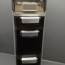 3 Tier Slim Bathroom Storage Cabinet, Narrow Organizer with Wheels and Toilet Paper Holder, Waterproof, No Assembly Required, Perfect for Small Spaces in Bathroom, Kitchen and Bedroom (Cream White)