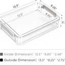 Citylife 2 PCS 6 Qt Plastic Storage Bins with Lids and Latches, Portable Stackable Storage Bins, Clear Plastic File Box for Organizing A4 Paper, Letters, Documents, Art Supplies, and Crafts