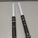 DAMIENSABER 2 Pack 4 Sound Fonts Light Sabers, RGB Heavy Dueling Light Sabers 12 Colors Changing for Adults, Volume Adjustable Metal Hilt Light Saber with Black Connector-Not APP Version