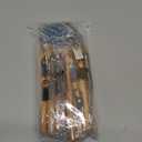 Wood and Silver Cabinet Handles Pull 10Pcs Adjustable Double Hole 3~5 in, Modern Metal Dresser Knobs, 4Inch Natural Wood Kitchen Drawer Handles Hardware (Center to Center)