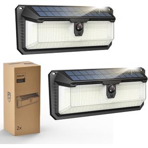 Philips Solar Lights Motion Sensor Outdoor, 258 LEDs Solar Powered Security Lights, 3 Lighting Modes, Waterproof Wall Light for Outside Yard Fence Garden Garage (11.51 inch)