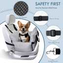 Dog Car Seat for Small/Medium Dogs Under 40 lbs - Elevated Pet Seat with Safety Belt, Non-Slip Base, and Storage Pockets for Car Travel,Navy
