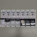 Shintop Pill Organizer 2 Times a Day, Easy Fill Weekly Pill Box Am Pm Push Button Pill Container 7 Day Medicine Organizer for Vitamins Supplements Black&White