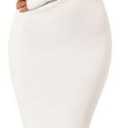 MEROKEETY Women's Winter Off Shoulder Bodycon Sweater Dress 2026 Spring Formal Long Sleeve Elegant Club Party Midi Dresses M