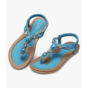 SHIBEVER Flat Sandals for Women Dressy: Summer Comfortable Dress Thong Flats Sandal Size N/A