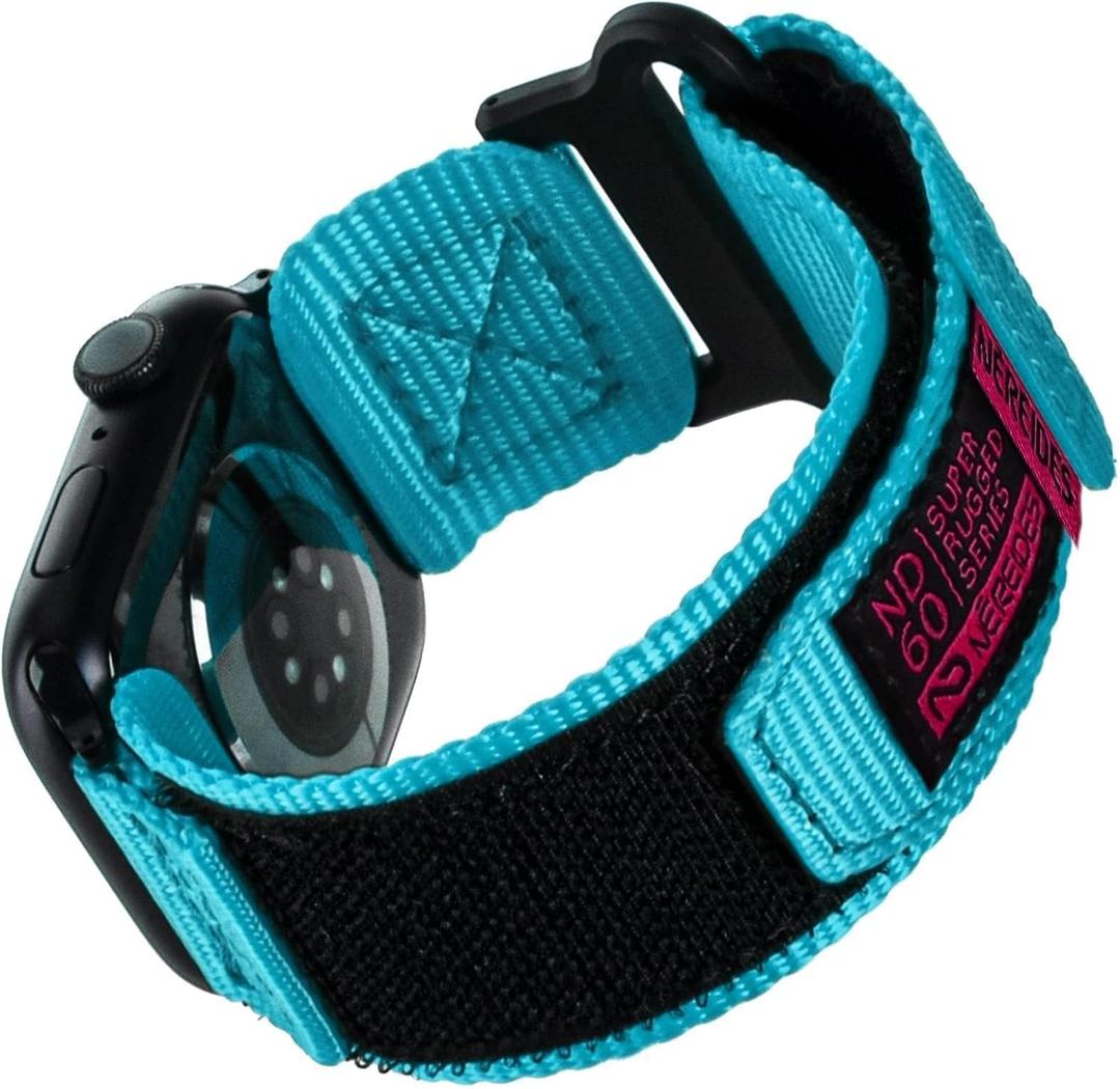 Nereides Compatible with Apple Watch Band Ultra 3/2/1, Nylon Sports Strap with Woven Design for 49mm (L, Al Aqua)