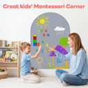 48x32 Magnetic Wall Decal Arch Shape -Black Chalkboard for Kids Playroom & Classroom Heavy Duty Magnetic Base for Building Tiles & Letters | Includes Liquid Chalks & Accessories (Grey)