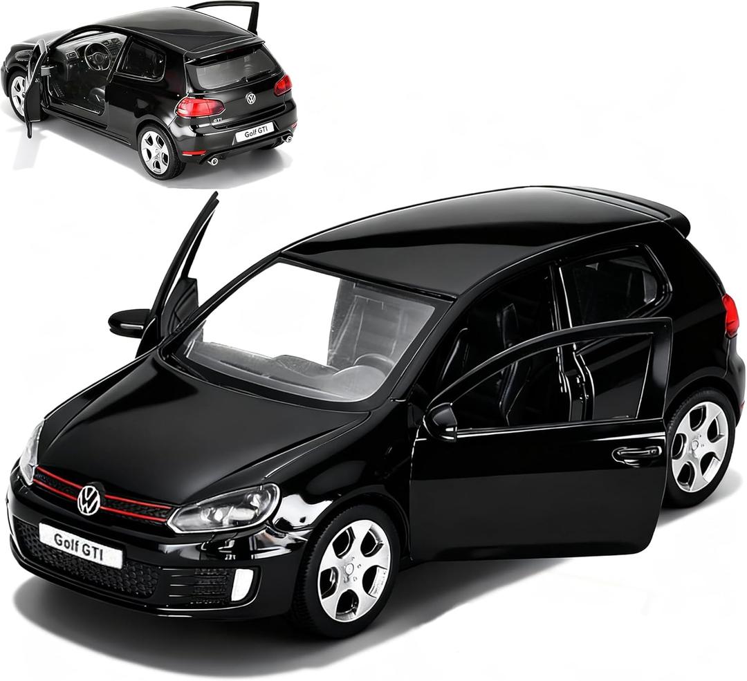 Model Car Volkswagen Golf GTI Toy Car 1/36 Metal Collect Car with Pull Back Toy Cars for Boys Children Gift(Black)