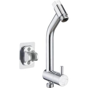 PDPBath Brass Shower Arm Diverter with Adhesive Handheld Holder for Easy Reach, Upgrade Low 3-Way Diverter with Pause Setting, G1/2 Universal Connection - Chrome