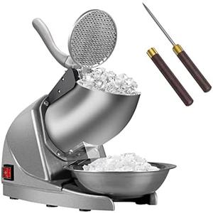 BI-DTOOL Shaved Ice Machine 380W Electric Ice Crusher Triple Blades Ice Crusher Shaver 286lbs/hr Snow Cone Machine 1500 RPM Stainless Steel Ice Shaver Ice Shaving Machine for Home and Commercial