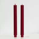 PAMELIFE 4 Pack | 10" Premium Unscented Ribbed Wick Taper Candles, Tall Ribbon Wax Dinner Unscented Modern Home Décor Soy Wax Handmade 12 Hours candlesticks (Burgundy)