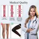 Medical Thigh High Compression Socks, for Women & Men, 20-30 MmHg Support Stockings Varicose Veins Compression, Leg Sleeves Footless Hose Legs Open Toe for Relief Shin Splints, Edema, Swelling (Beige, XL)