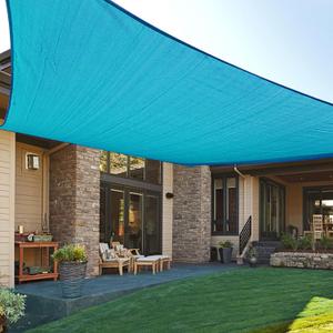 LOVE STORY 16' x 20' Rectangle Sun Shade Sail for Outdoor Patio, Turquoise Blue