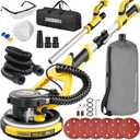 Drywall Sander, Electric Drywall Sander with Vacuum, Automatic Dust Removal, 7 Variable Speed, 900-1800RPM, 26 Power Cord, Labor-Saving Handle and Patented Fixture for Ceiling Sanding, LED Light