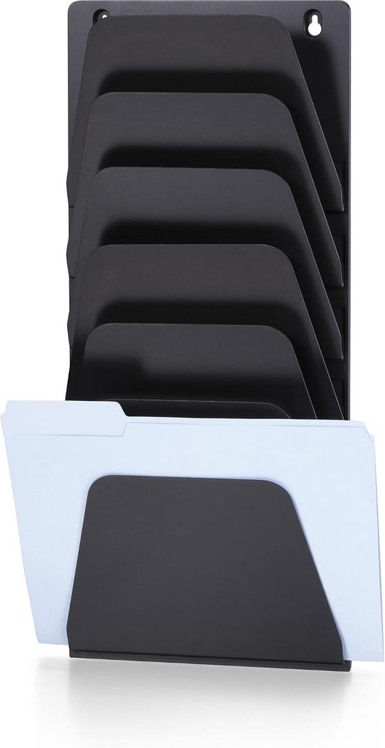 Officemate Wall File Holder, Letter/Legal, 7 Pockets, Black (21505)