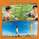 Rocket Launcher for Kids, Outdoor Toys with 4 LED Rockets, Launch Up to 100+ Feet, Gifts for 3 4 5 6 7 8-12 Year Old Boy Birthday, Rockets for Kids Age 4-8