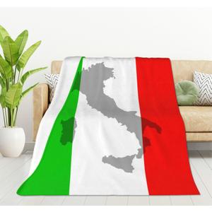 HGOD DESIGNS Italian Flag Flannel Fleece Bed Blanket Throw Blanket Lightweight Cozy Plush Blanket for Bedroom Living Rooms Sofa Couch 50"x60"