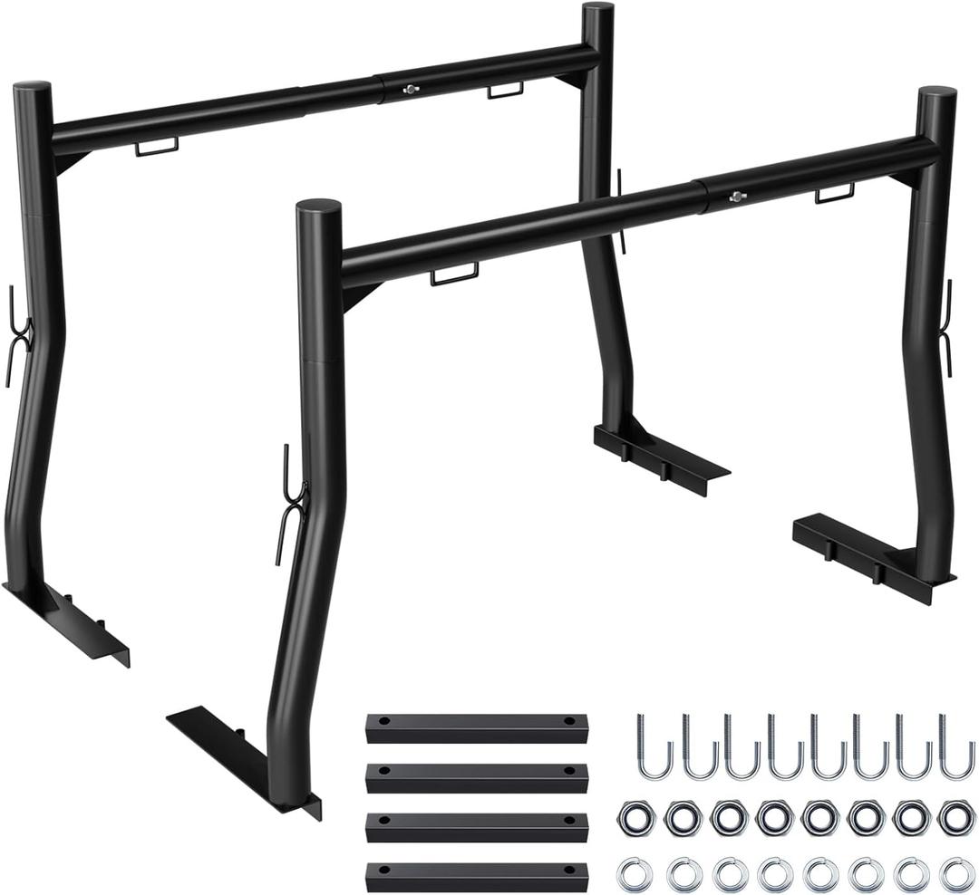 Extendable Truck Ladder Rack, Non-Drilling, 800 lb Capacity