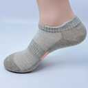 Womens Athletic No Show Socks, Cushioned Ankle Running Socks, Breathable, 4 Pairs (Gray)