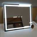 ROLOVE 22x20 Inch Lighted Vanity Mirror, 3-Mode Touch Dimming LED Lighting, Large Makeup Mirror for Dressing Room, Tabletop or Wall-Mounted, White