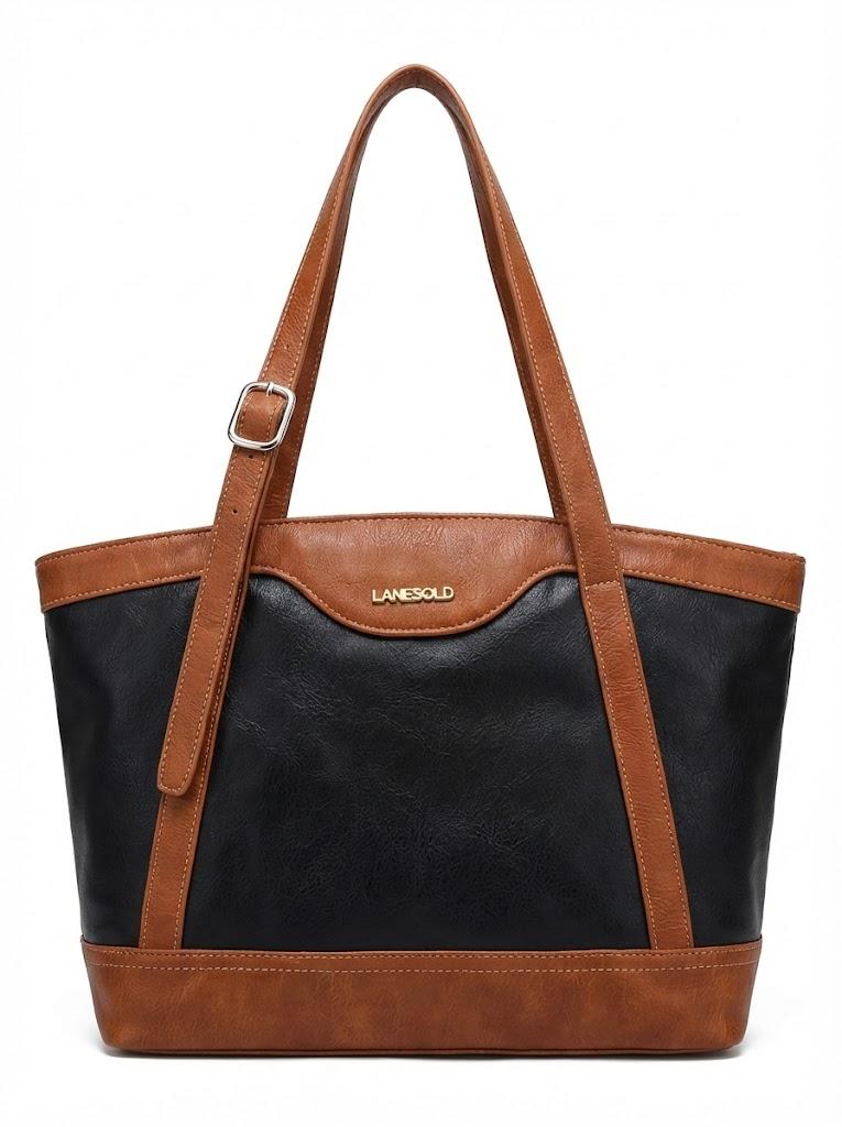 LuxeBold Tote Bag for Women Shoulder Purses and Handbags Top Handle Work Bag Satchel Hobo Purse (Black)