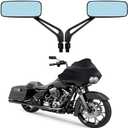 DREAMIZER 8mm/10mm Black Motorcycle Universal Rectangle Rear View Side Mirrors Compatible for Harley Street Bike Scooter Chopper Cruiser Sportster Dyna Softail Dirt Bike