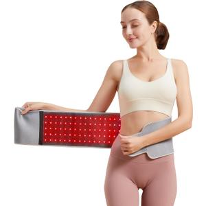 Eazfy Red Light Therapy Belt,Infrared Light Therapy Device, LED Flexible Wearable Wrap, with Timer for Back Shoulder Waist Muscle Pain Relief as Christmas Gift (50" x 7", Grey)