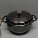 Lodge Essential Enamel Cast Iron Dutch Oven - Perfect for Bread Baking, Braising, Marinating & Slow Cooking - Features Moisture-Sealing Lid & Dual Handles - Kitchen Essentials - 6 Quarts - Midnight Chrome