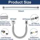 Faucet Supply Lines Extension, 12 Inch, Braided Nylon Extension Hose 3/8" Male to Female Faucet for Bathroom Kitchen - 4 Pack