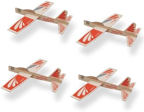 Barsha Space Balsa Wood Airplane Toys Set | Wooden Airplane Kits | 4 Balsa Wood Glider Planes, Model Toy Airplane Kits | Classic Toys for Children
