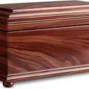 Trupoint Memorials Wood Cremation Urns for Human Ashes, Casket for Humans, Decorative Burial Urn for Adult Men & Women Large, Brown Rosewood