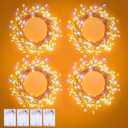 Fairy Lights Battery Operated, 4-Pack Total 40FT 480LEDs Fairy Lights Indoor with Timer, Decorations for Home Stairs Table Tree, Gifts for Kids, 2-Color Twinkling String Lights