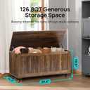HYZ Storage Chest, 39.4'' Wooden Storage Bench with 4 Wheels & 2 Safety Hinges, Retro Toy Box Support 300 lbs for Bedroom, Living Room, Easy Assembly, Vintage Brown, 39.4''w X 15.7''d X 18.1''h