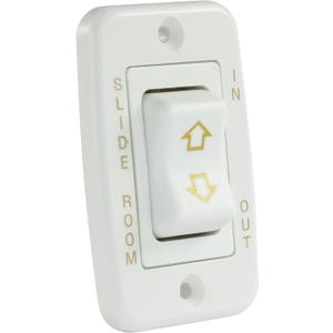 JR Products 12345 White Low Profile Slide-Out Switch with Bezel