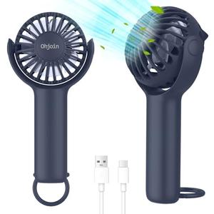 Ohjoin 2 IN 1 Portable Mini Handheld Fan with Keychain Stand, Personal Powerful Cooling Fan, Small Battery Operated Table Fan, Quiet Hand Fan, USB Rechargeable, Birthday Gifts for Women Mom (Blue, Dark Green, Pink), Set of 3