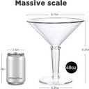 Unbreakable Giant Martini Glasses set of 4, 48 oz Plastic Cocktail Glasses, Jumbo, Reusable, BPA Free, Detachable, Perfect for Picnic, Beach & Patio Party, Appetizers, Birthday, Wedding and All Events