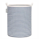 Sea Team 19.7 Inches Large Sized Waterproof Coating Ramie Cotton Fabric Folding Laundry Hamper Bucket Cylindric Burlap Canvas Storage Basket with Stylish Branch Black Design