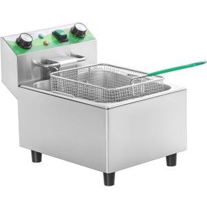 Electric Deep Fryer with Timer 10L/10.6QT Commercial Deep Fryer with Basket and Lid, Temp Control, 1700W/110V Stainless Steel Single Oil Fryer Countertop Fryer for Home and Restaurant Use